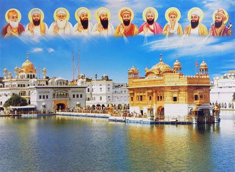 Golden Temple of Amritsar with Ten Gurus - 14 x 19 inches - Unframed