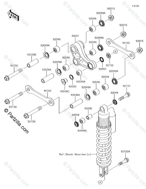 Kawasaki Motorcycle 2018 OEM Parts Diagram for Rear suspension | Partzilla.com