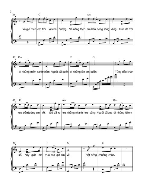 [SHEET PIANO] Giấc Mơ Trưa – Thùy Chi – MITUMI Shop