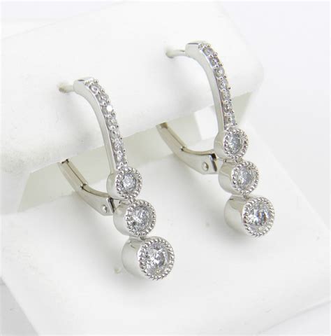 White Gold .75 ct Diamond Drop Earrings ... Diamond Drop Earrings ...