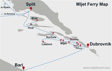 Mljet Ferry Map