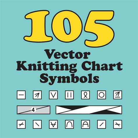 105 Vector Knit Chart Symbols Download Adobe Illustrator - Etsy