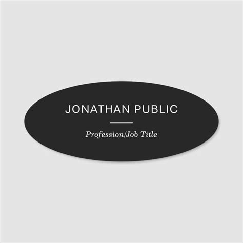 Stylish Black White Minimalist Design Template Name Tag | Zazzle | Design template, Minimalist ...