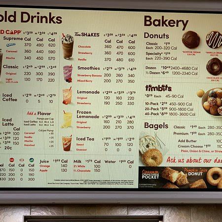 tim hortons coffee menu usa - Bulah Omalley