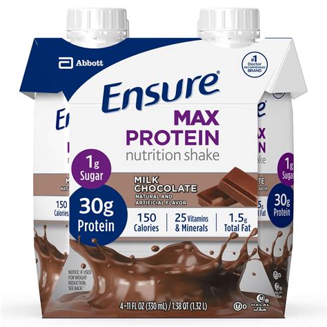 Ensure Max Protein Nutrition Shake with 30g of protein, 1g of Sugar, High Protein Shake, Milk ...