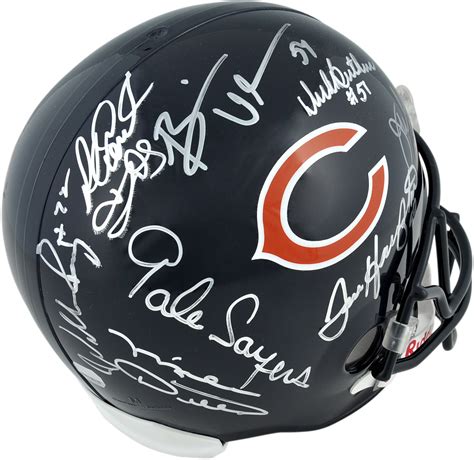 Chicago Bears Autographed Riddell Replica Helmet with 8 Signatures