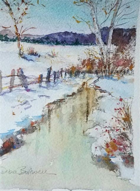 Watercolor of a frozen pond. | Abstract artwork, Frozen pond, Christmas images