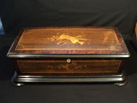 BEAUTIFUL 19th C. ANTIQUE 24.5" 10-TUNE CYLINDER MUSIC BOX, INLAID WALNUT CASE | eBay | Antique ...