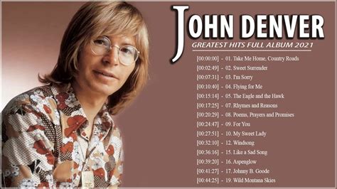 John Denver Greatest Hits - Top 20 Best Songs Of John Denver - John Denver Country Songs 2021 ...