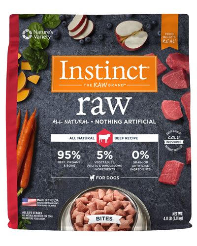 Uncle Bill's Pet Centers. Nature's Variety Instinct Raw Signature Frozen Bites Real Beef - 4 lbs.