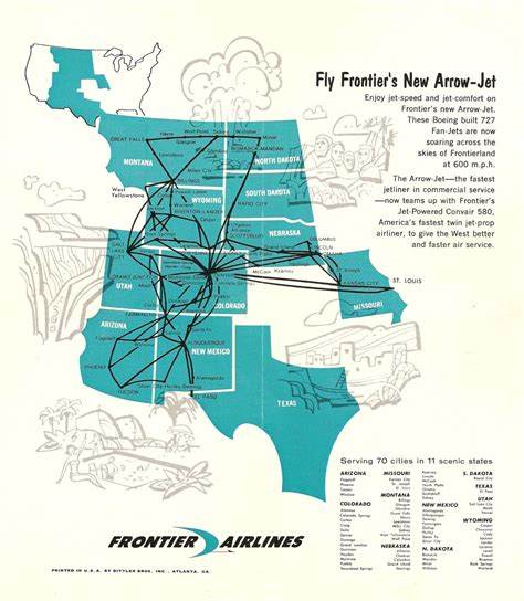 Frontier Airlines Flight Route Map