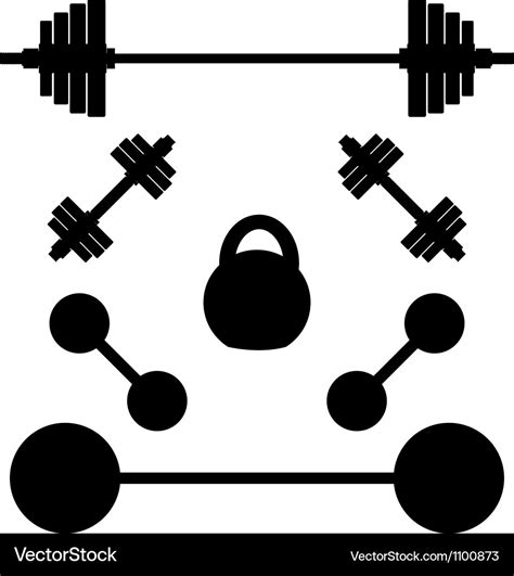 Silhouettes of weights Royalty Free Vector Image