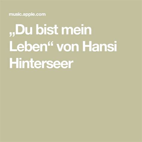 „Du bist mein Leben“ von Hansi Hinterseer