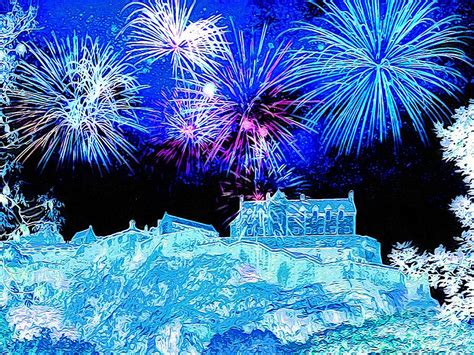 Edinburgh Castle Fireworks 024 Digital Art by Douglas Brown - Pixels