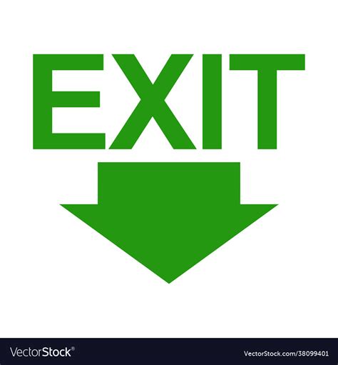 Green exit sign Royalty Free Vector Image - VectorStock