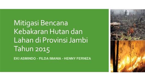 Mitigasi bencana kebakaran hutan jambi