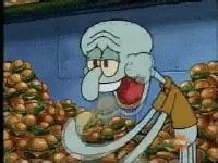 Squidward Krabby Patty GIF - Squidward Krabby Patty Eating - Découvrir et partager des GIF