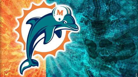 Miami Dolphins Logo In Orange Blue Design Background HD Miami Dolphins Wallpapers | HD ...