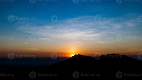 Beautiful sunrise landscape on the mountain of thailand. Golden and ...