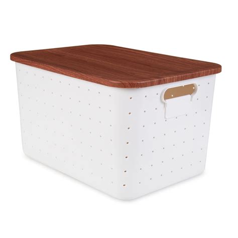 Pen+Gear Plastic Storage Box with Lid, Large, White - Walmart.com