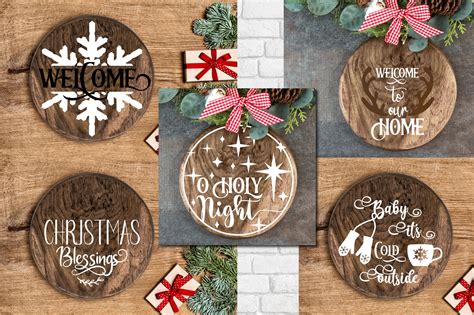 Christmas Round Signs SVG Bundle. 20 SVG Holiday Door Hanger - Etsy