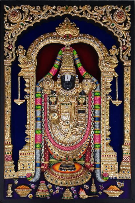 3D Painting of Venkateswara Swamy Embossed With Real Gold Foil Work and ...