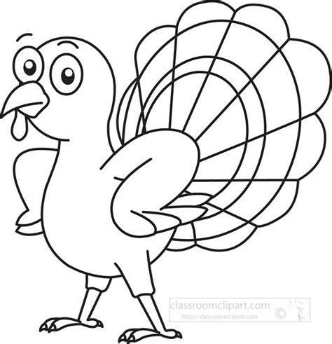 Thanksgiving Clipart-thanksgiving turkey black white outline clipart