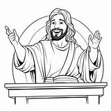 Premium Vector  Christian Jesus Preaching coloring Page For Kids sketch template
