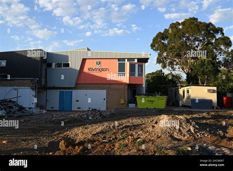 Construction site and partially demolished building at Kilvington Grammar School, during the ...