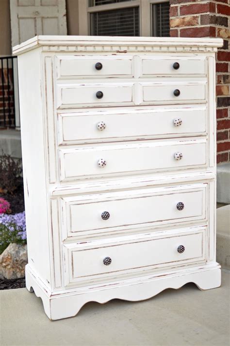 White refinished distressed dresser. CleverlyCrafty.blogspot.com White Wood Bedroom Furniture ...