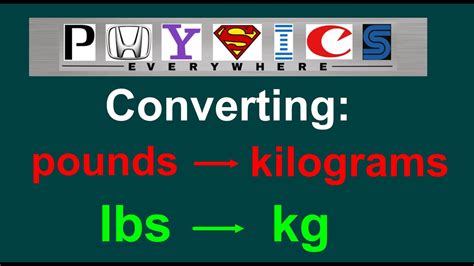 lbs to kg conversion - YouTube