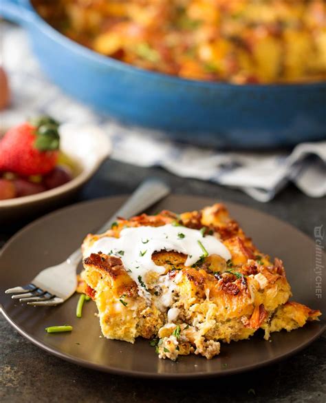 Loaded Overnight Breakfast Casserole - The Chunky Chef