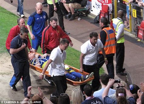 Soccer Aid 2012: Gordon Ramsay has to be stretchered off after Teddy Sheringham tackle | Daily ...