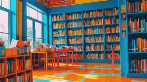 Premium AI Image | photo of the school library with a plain background