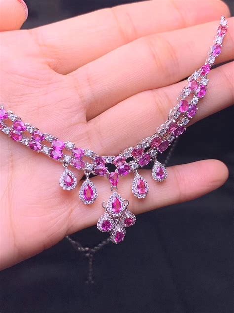 Natural Pink Sapphire Necklace Pendant / Birthstone Necklace / - Etsy