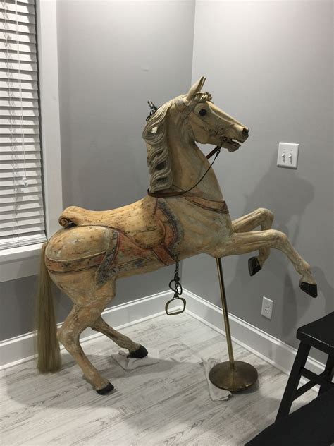 I found an awesome antique wooden carousel horse from around 1900 it is ...