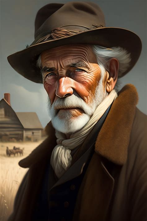 Lexica - A portrait of an old farmer in 19th century, beautiful ...