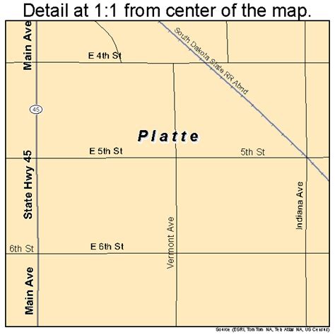 Platte South Dakota Street Map 4650260