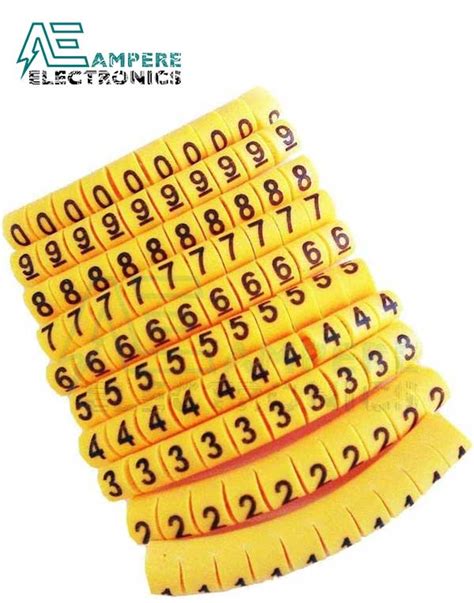 Yellow Cable Markers Identification Labels, 0-9 Numbers, 100PCS ...