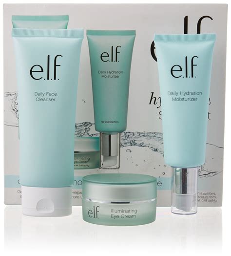 e.l.f. Hello, Hydration 3Piece Starter Set with Cleanser, Moisturizer, and Eye Cream ...