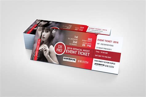 Modern Event Ticket Design Template 001610 - Template Catalog