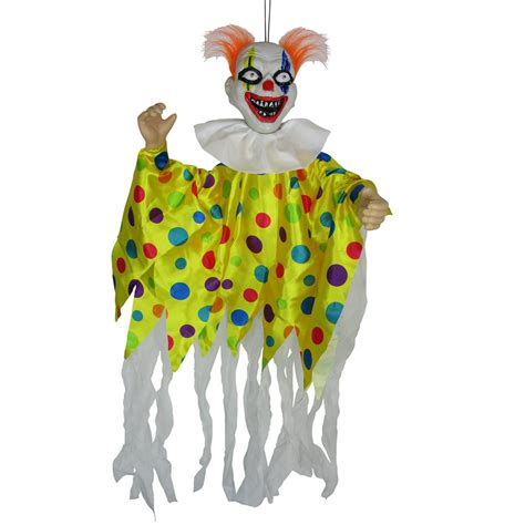 Animated Scary Clown Creepy Halloween Light Up Hanging Decor Haunted House Prop - Walmart.com ...