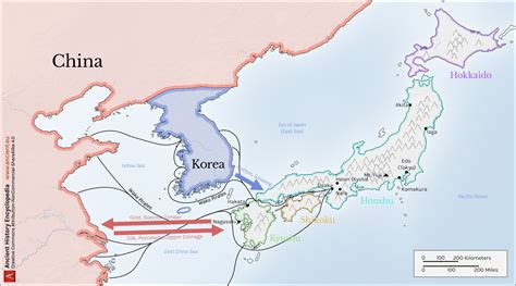 Map of Medieval Japanese Trade & Wako Pirates (Illustration) - World ...