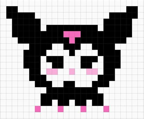 a pixel art panda bear with pink eyes