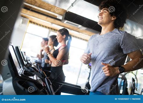 Group of Young People Training in Gym Stock Image - Image of adult ...