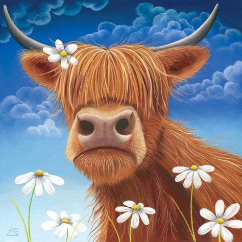 by Lucy Pittaway | Cow artwork, Highland cow canvas