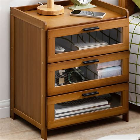 Modern Wooden Nightstand with Drawers - Stylish and Compact Storage ...