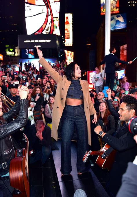 Demi Lovato - at Her Surprise Live Performance in Time Square, October 2015 • CelebMafia