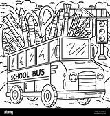 Back To School Bus Coloring Page For Kids Stock Vector Image & Art  Alamy sketch template