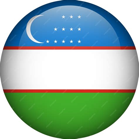 Premium Vector | Uzbekistan flag button round flag of uzbekistan vector ...